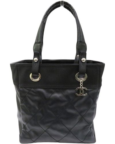 Chanel Paris Biarritz Leather Tote Bag (pre-owned) - Black