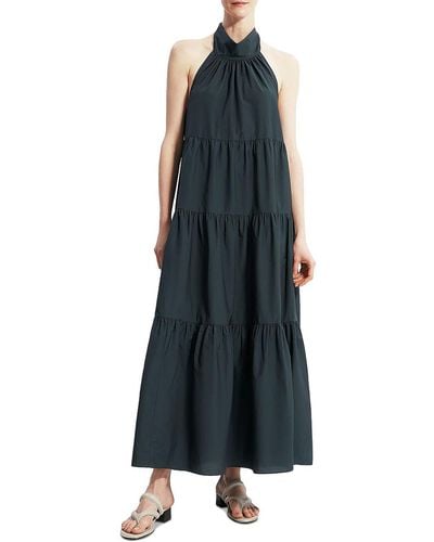 Theory Tiered Maxi Halter Dress - Blue