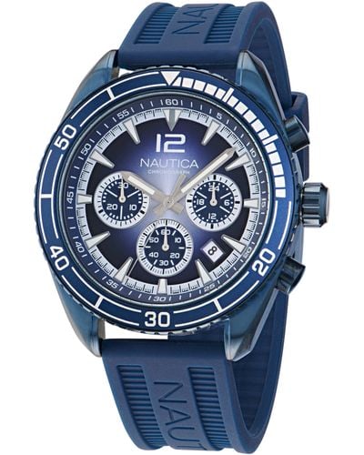 Nautica Key Biscane Silicone Watch - Blue
