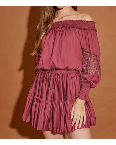 Mustard Seed Lulu Off The Shoulder Dress - Red