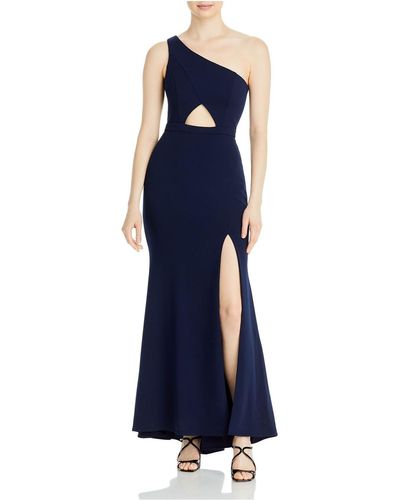 Xscape Cut-out Maxi Evening Dress - Blue