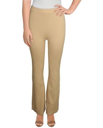 Danielle Bernstein Ribbed Flared Pants - Natural