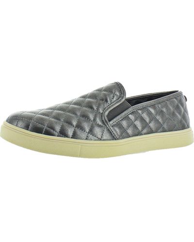Steve Madden Ecentrcq Faux Leather Quilted Loafers - Metallic