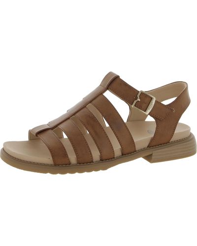 Dr. Scholls A Ok Faux Leather Strappy Gladiator Sandals - Brown