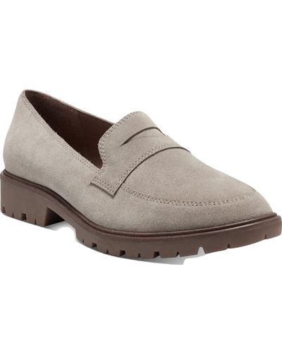 Lucky Brand Tomber Suede Slip On Penny Loafers - Brown