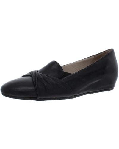 Amalfi by Rangoni Valeria Leather Slip On Loafers - Black