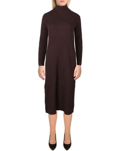 Eileen Fisher 100% Extra Fine Merino Wool Knee Sweaterdress - Red