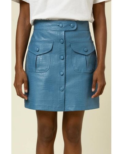 FRNCH Daryl Mini Skirt - Blue