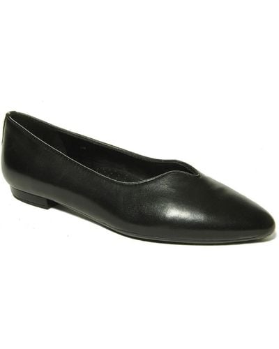 Vaneli Ganet Leather Slip On Pointed Toe Flats - Black