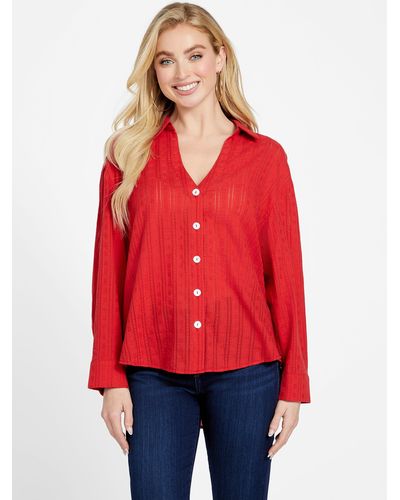 Guess Factory Danna Embroide Shirt - Red