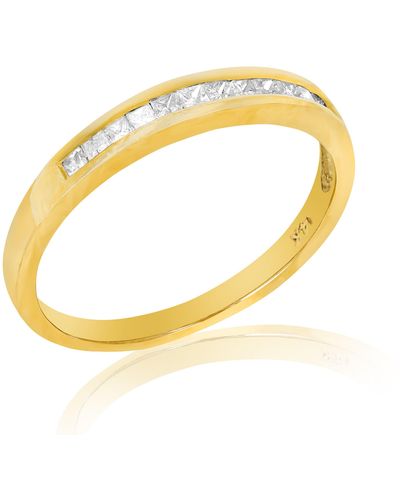 Vir Jewels 1/4 Cttw Princess Cut Diamond Wedding Band 14k Yellow Gold Channel Set - Metallic