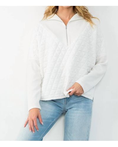 Thml Jackson Half Zip Sweater - White