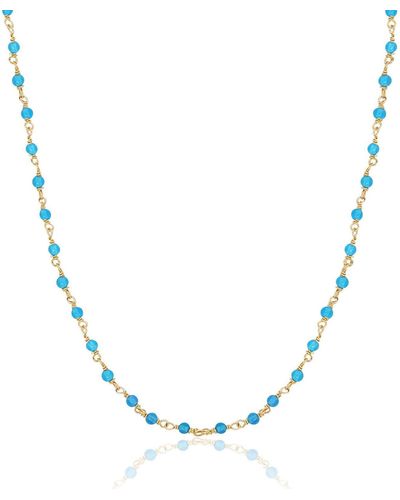 The Lovery Turquoise Bead Necklace - Metallic