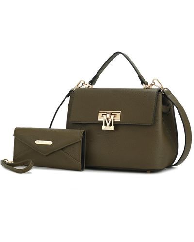 MKF Collection by Mia K Hadley Vegan Leather 's Satchel Bag - Green