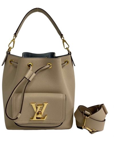 Louis Vuitton Lockme Bucket Leather Shoulder Bag (pre-owned) - Natural