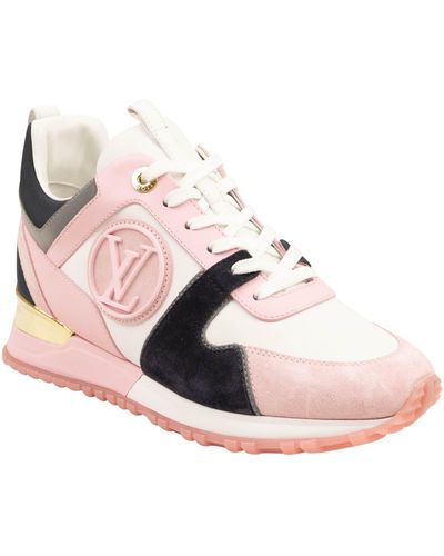 Louis Vuitton White And Pink Run Away Sneakers