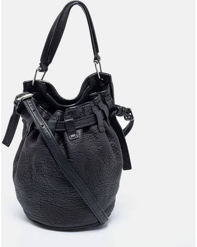 Alexander Wang Textured Leather Diego Bucket Bag - Black