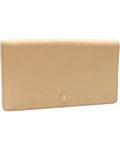 Chanel Leather Wallet (pre-owned) - Natural
