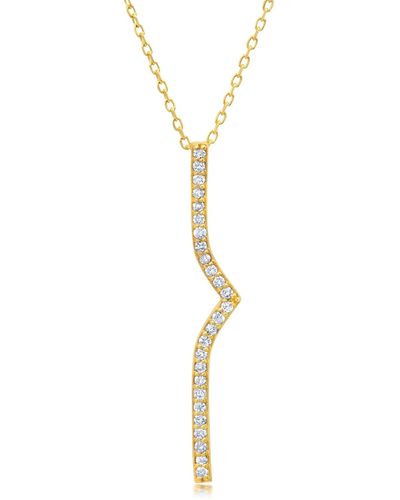 Paige Novick 14k Gold 25mm Long Drop Diamond Necklace - Metallic