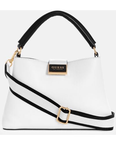 Guess Factory Stacy Small Satchel - White
