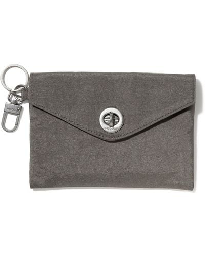 Baggallini On The Go Envelope Case - Large Pouch Keychain Wallet - Gray