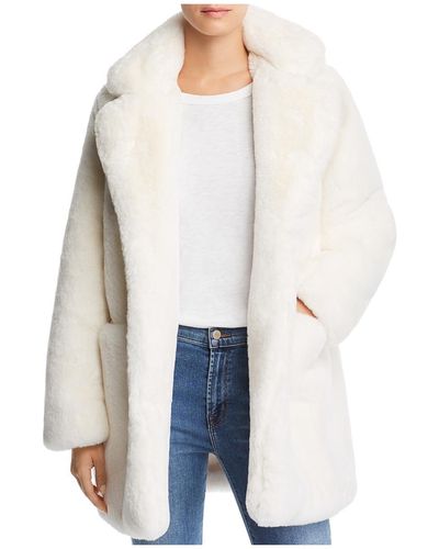 Apparis Sophie Winter Cold Weather Faux Fur Coat - White