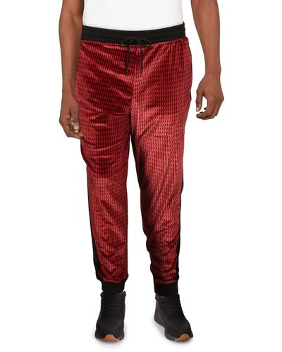 INC Velour Striped Sweatpants - Red
