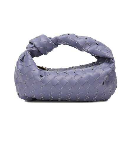 Tiffany & Fred Woven Sheepskin Knot Pouch Bag - Blue