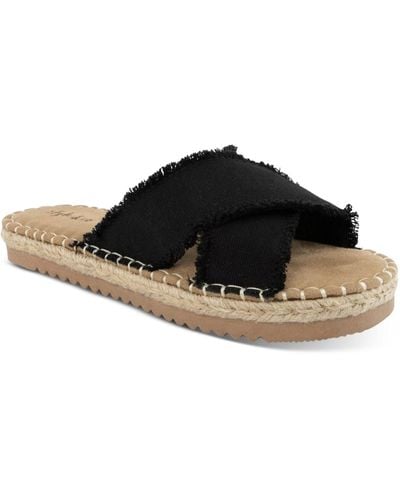 Style & Co. Kelt Canvas Criss-cross Slide Sandals - Black