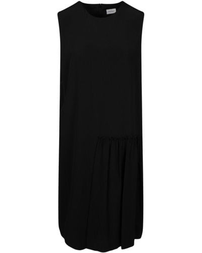 Ferragamo Sleeveless Pleated Silk Dress - Black