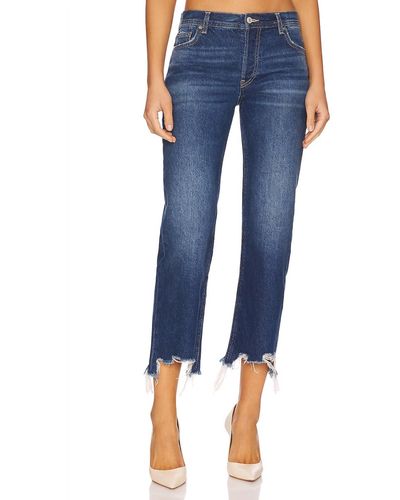 Free People Maggie Mid Rise Straight - Blue