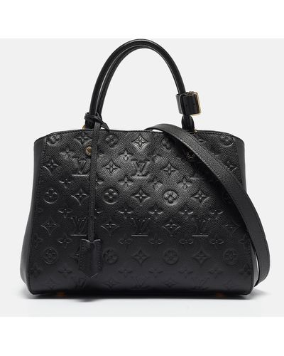 Louis Vuitton Monogram Empreinte Montaigne Mm Bag - Black