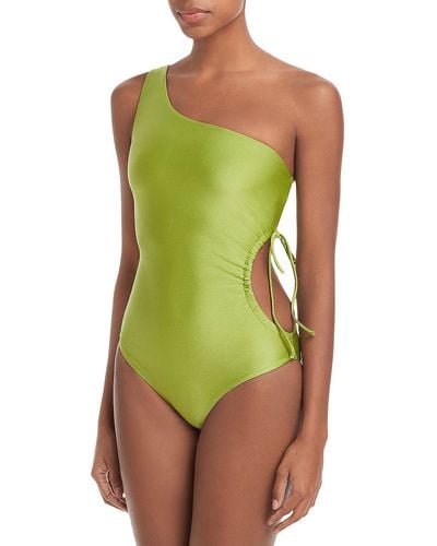 JADE Swim Sena One Shoulder Cutout One-piece Swimsuit - Green