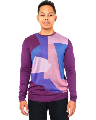 VELLAPAIS Tortola Crew Neck Sweater - Purple