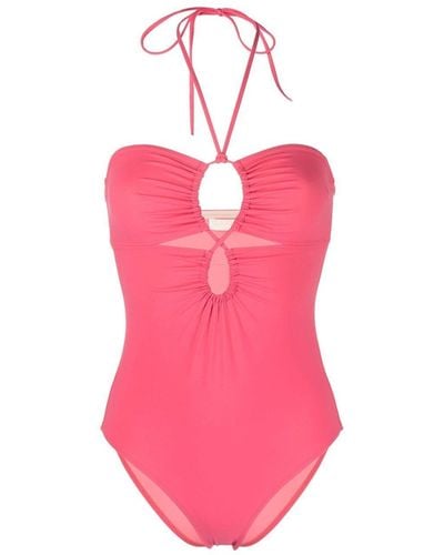 Ulla Johnson Halterneck-fastening Detail Swimsuit - Pink