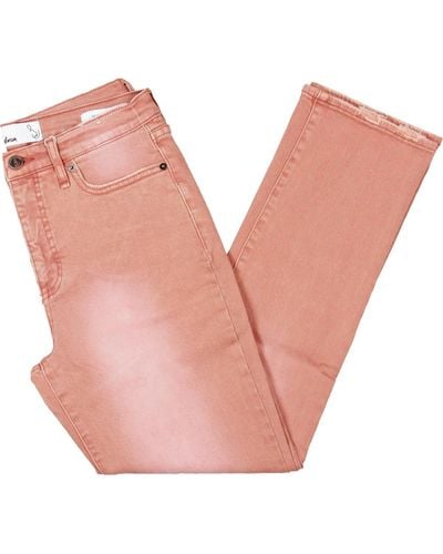 Sam Edelman High Rise Slim Straight Leg Jeans - Pink