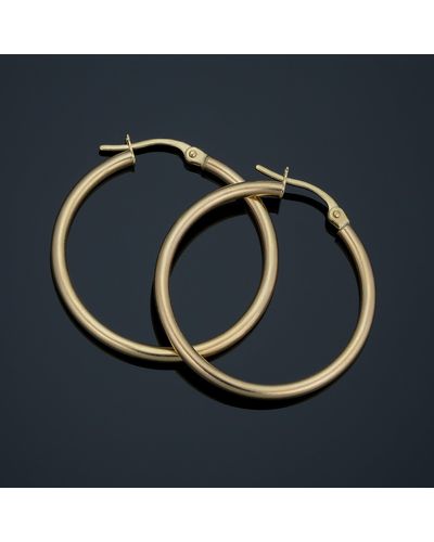 Fremada 10k Yellow Polished Hoop Earrings (2x25 Mm) - Metallic