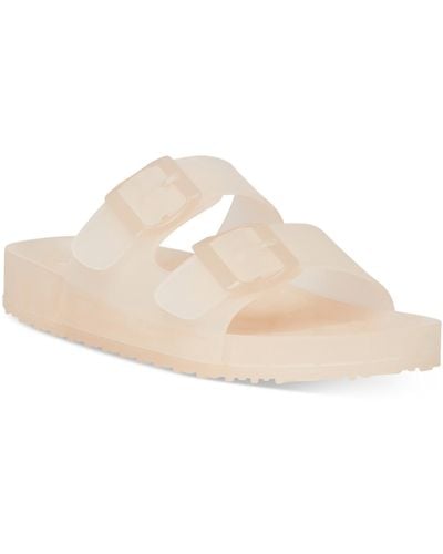 Madden Girl Teddy Footbed Open Toe Jelly Sandals - Natural