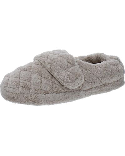 Acorn Faux Fur Cozy Slide Slippers - Gray