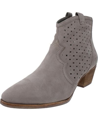 Sam Edelman Reynolds Leather Heels Ankle Boots - Gray