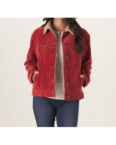 The Normal Brand Ladies Sherpa Cord Jacket - Red