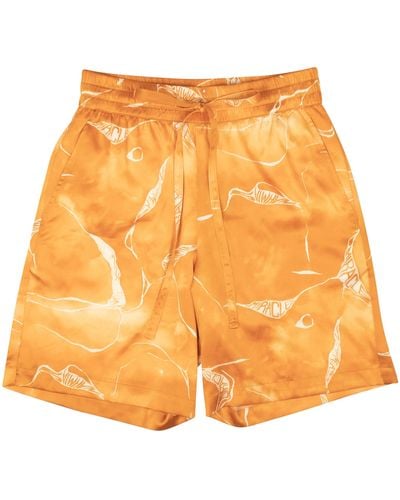 NAHMIAS Miracle Tie Dye Silk Shorts - Orange
