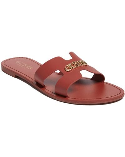 Guess Factory Isabell Slide Sandals - Red