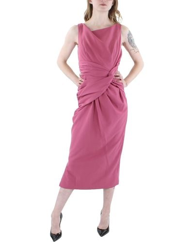 Kay Unger Sabina Sleeveless Calf Midi Dress - Pink