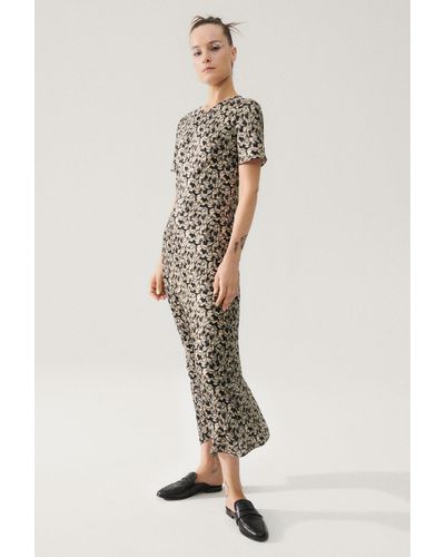 silk laundry leopard dress Silk Laundry Short Printed '90s Silk Slip Dress
