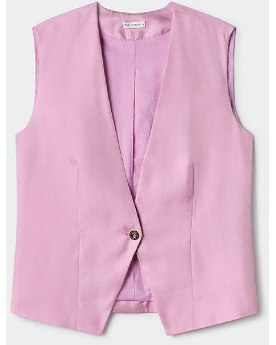 SILK LAUNDRY Twill Slouch Vest - Pink