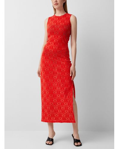 Eckhaus Latta Sheer Pattern Dress - Red