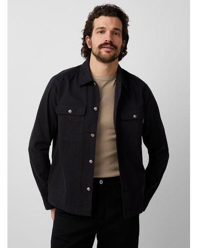 Only & Sons Solid Twill Overshirt - Black