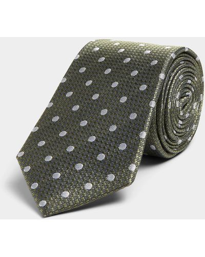 Le 31 Jacquard Dot Colourful Tie - Gray