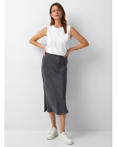 Outerknown Regan Satiny Skirt - Grey